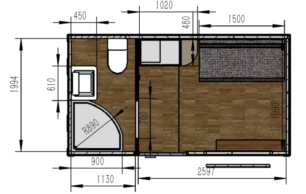 13ft Site Office with Bathroom - Image 7