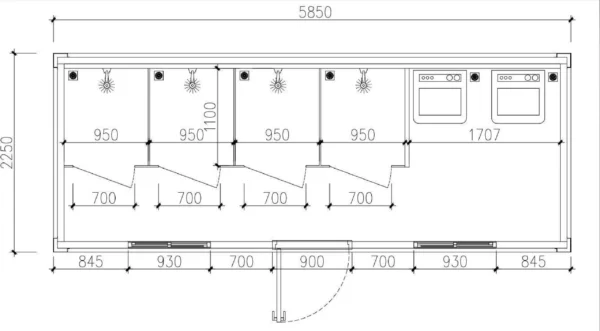 20ft Shower Block